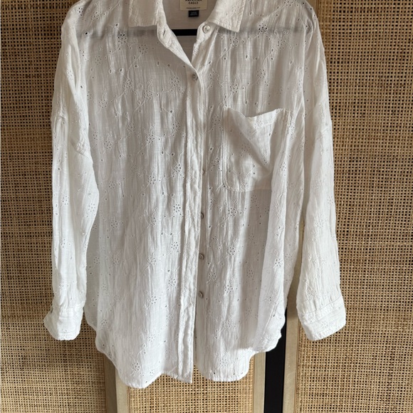 American Eagle Outfitters Tops - American Eagle Eyelet Oversized Fit Shirt